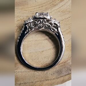 Sterling Silver CZ triple stone setting Size 6,7.